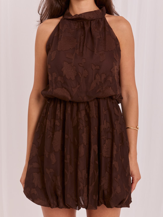 Rochie mini maro evazată cu căptușeală