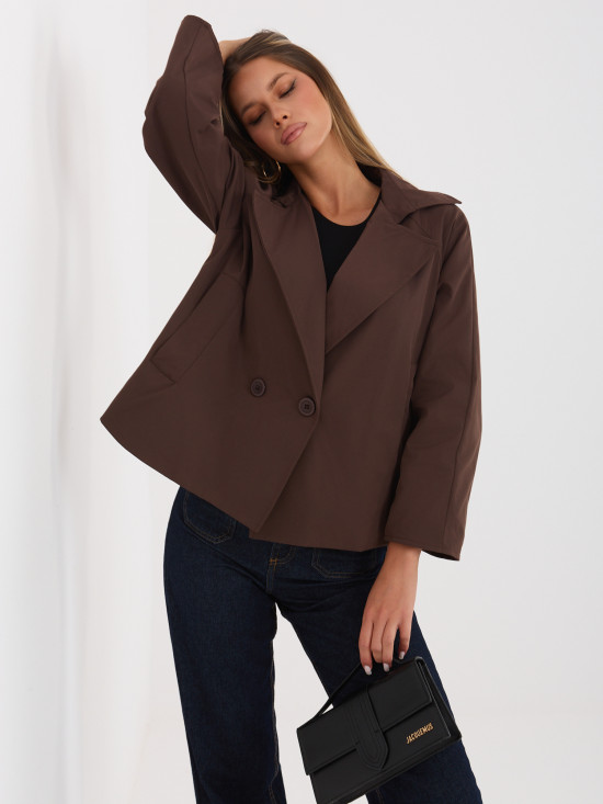 Palton scurt de tranziție cu căptușeală, maro