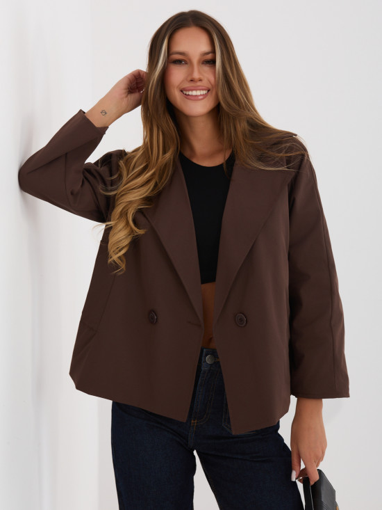 Palton scurt de tranziție cu căptușeală, maro