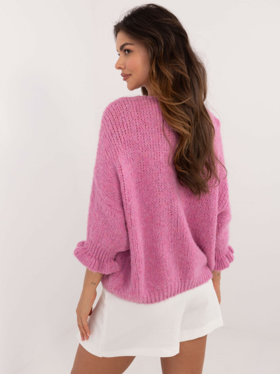 Pulover elegant în roz închis