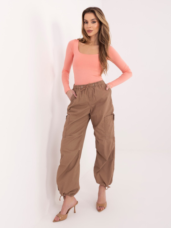 Bluză portocalie din bumbac cu decolteu pătrat