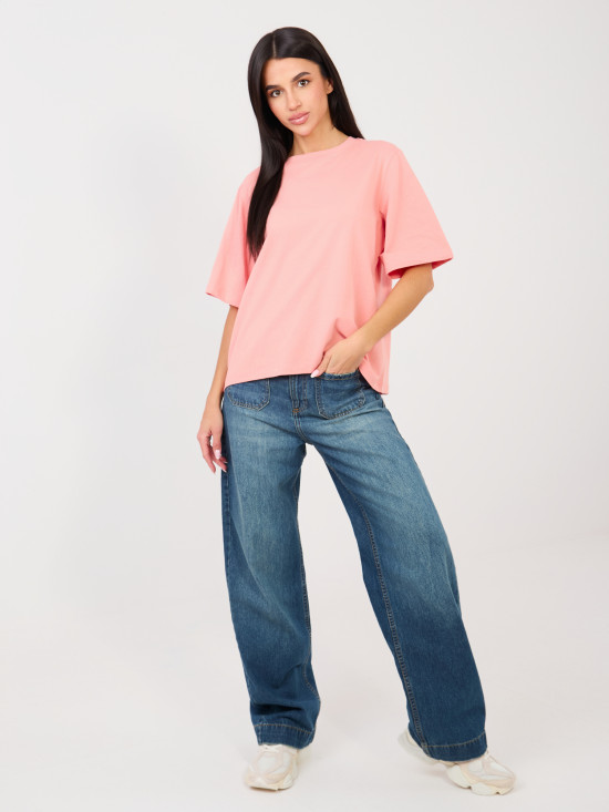 Tricou din bumbac în culoare piersică