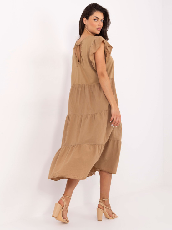 Rochie oversize maro cu volan