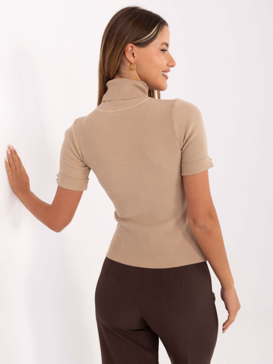 Pulover elegant maro cu guler