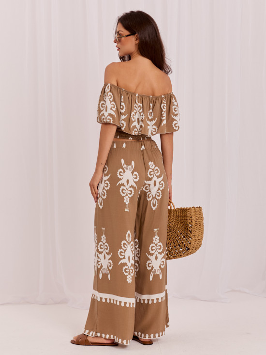 Set bej boho cu imprimeu