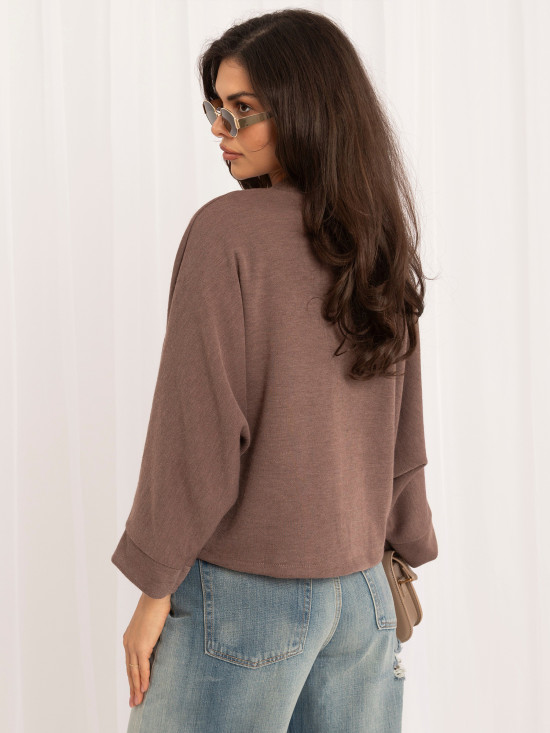 Pulover elegant bej cu decolteu în V