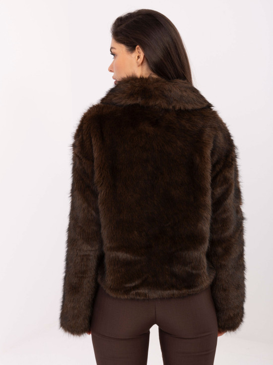 Jachetă elegantă de iarnă în culoare maro închis
