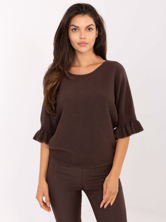 Pulover elegant maro cu mâneci 3/4