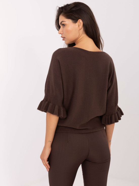 Pulover elegant maro cu mâneci 3/4