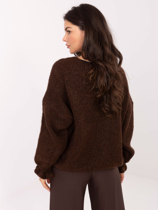 Cardigan maro cu volan