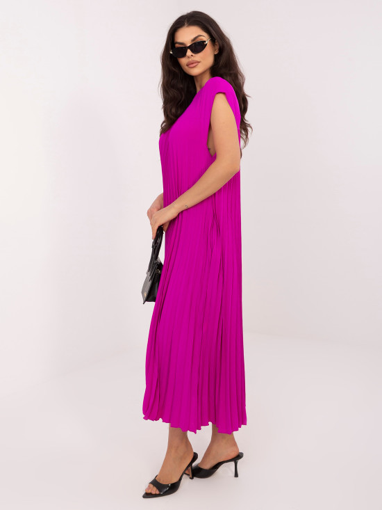 Rochie midi mov cu buzunare, tip cocktail