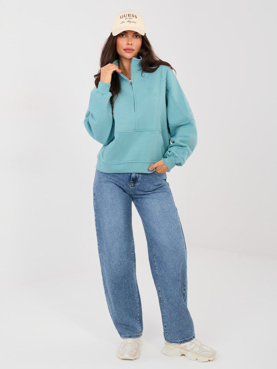 Blugi damă balloon fit cu talie înaltă, albastru închis