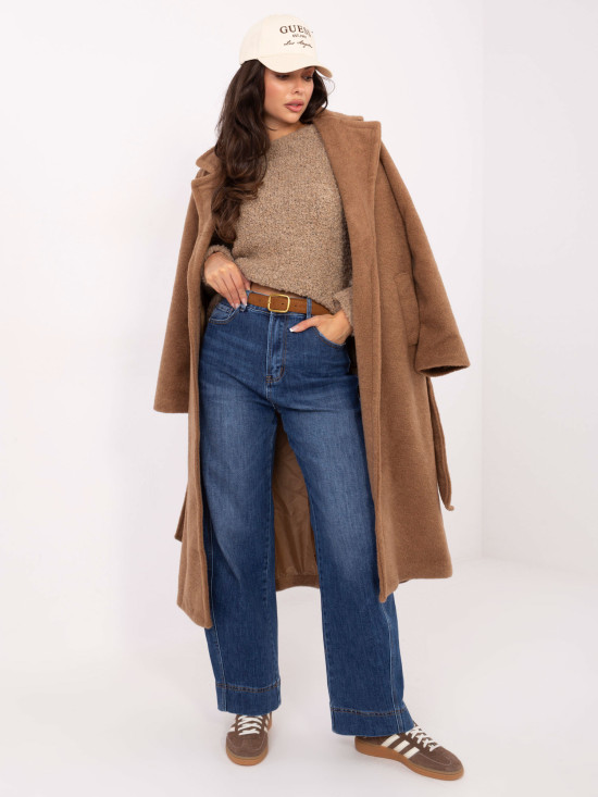 Blugi damă balloon fit cu talie înaltă, albastru închis