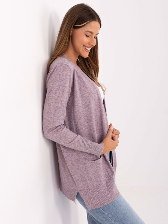 Cardigan roz elegant cu buzunare
