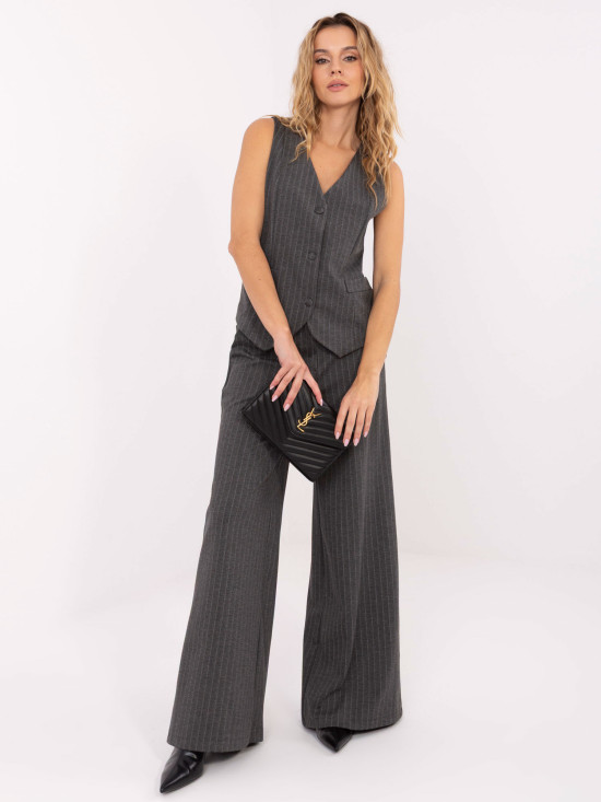 Vestă elegantă gri cu dungi