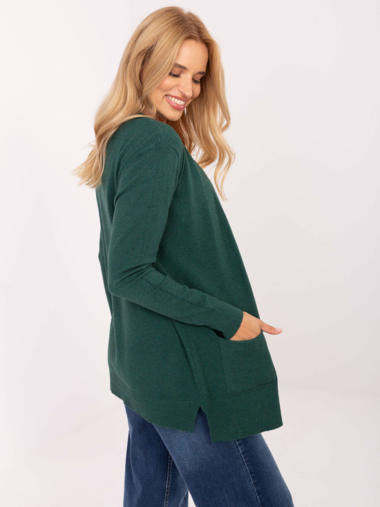 Cardigan elegant în verde închis