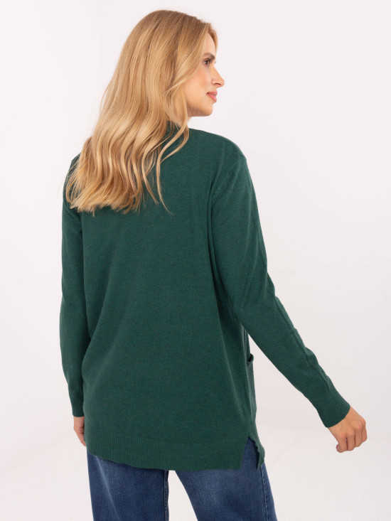 Cardigan elegant în verde închis