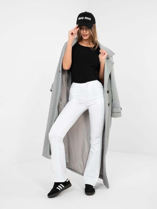 Bluză neagră din bumbac, cu mânecă scurtă și textură ribată