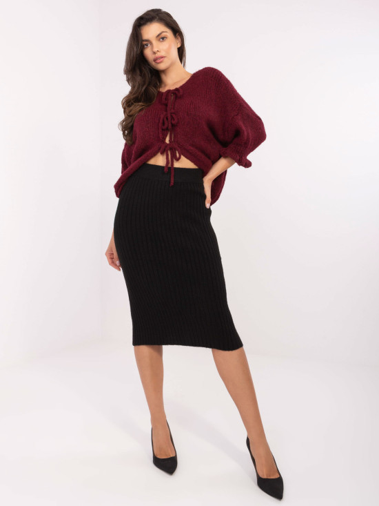 Fustă midi elegantă neagră