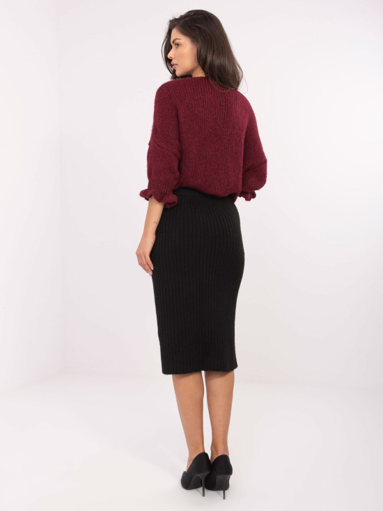 Fustă midi elegantă neagră