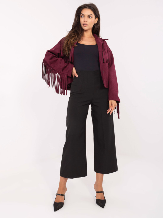 Pantaloni eleganți negri cu talie înaltă