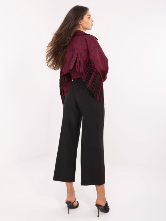 Pantaloni eleganți negri cu talie înaltă