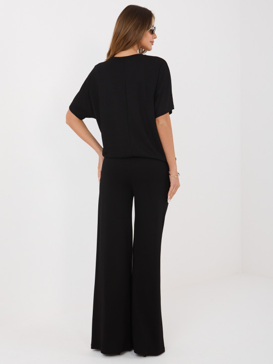 Set negru bluză și pantaloni