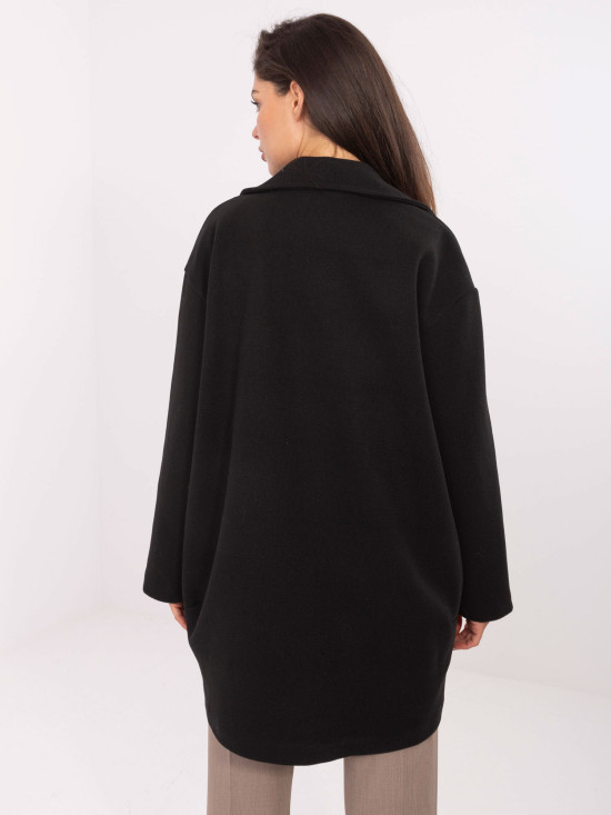 Palton elegant negru de tranziție