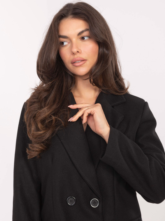 Palton scurt elegant de tranziție negru