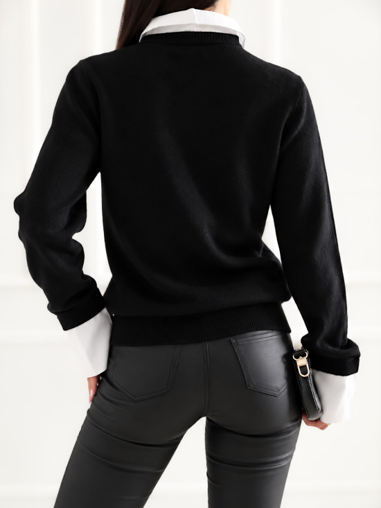 Pulover polo elegant negru