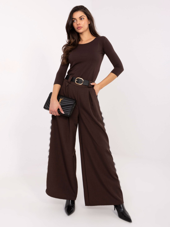 Bluză maro din bumbac cu mâneci 3/4