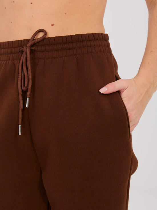 Pantaloni de trening cu talie înaltă, maro