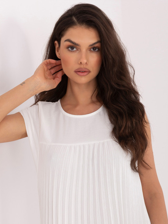 Rochie midi elegantă ecru cu buzunare