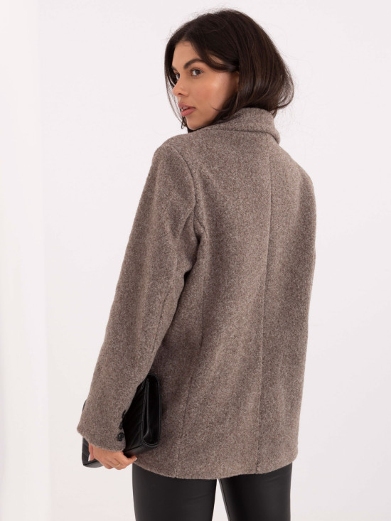 Palton elegant bej de tranziție cu căptușeală