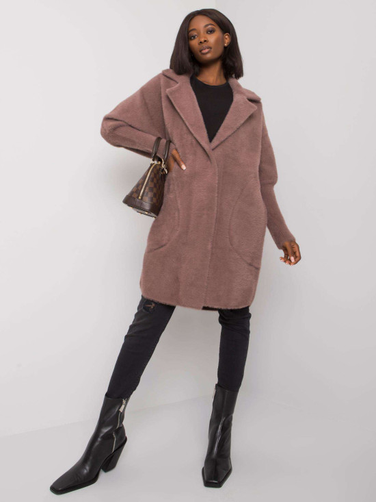 Palton lila din alpaca fluffy