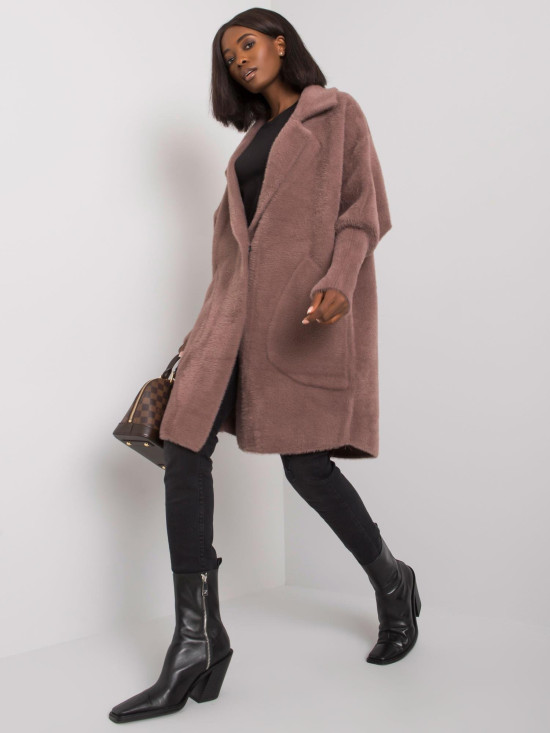 Palton lila din alpaca fluffy