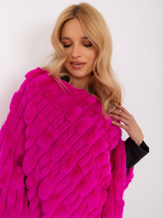 Poncho fucsia cu căptușeală