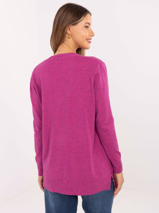 Cardigan fucsia cu buzunare