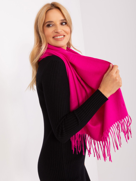 Șal fucsia neted din tricot moale