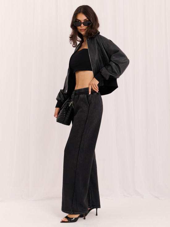 Pantaloni de trening gri wide leg