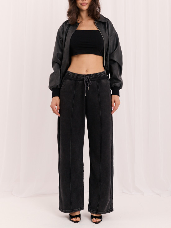 Pantaloni de trening gri wide leg