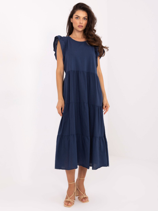 Rochie oversize albastră cu volane