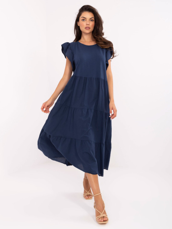 Rochie oversize albastră cu volane