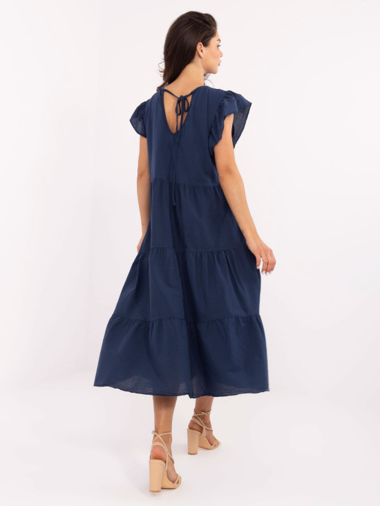 Rochie oversize albastră cu volane
