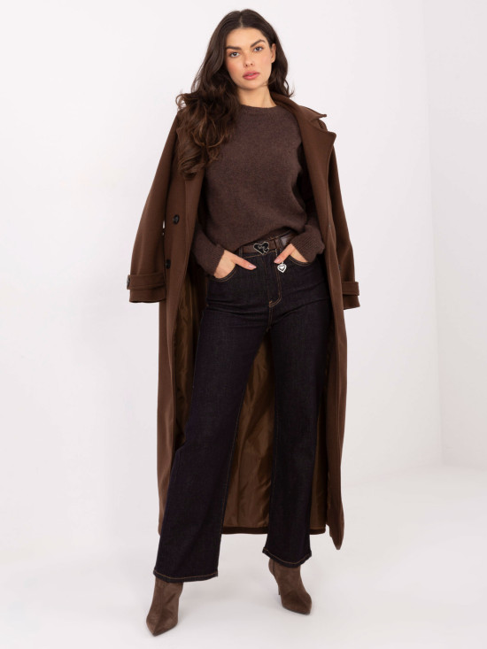 Blugi damă bleumarin cu croială dreaptă și talie înaltă