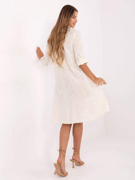 Rochie de vară asimetrică în nuanță de bej deschis