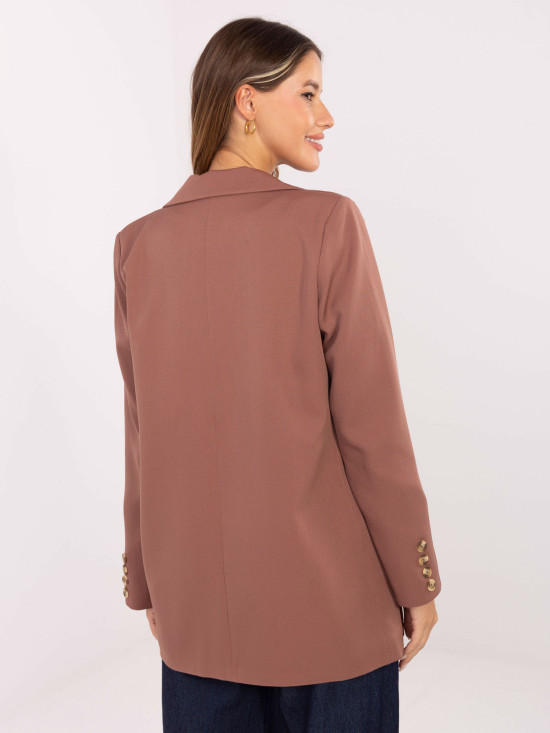 Sacou elegant bej cu căptușeală și buzunare