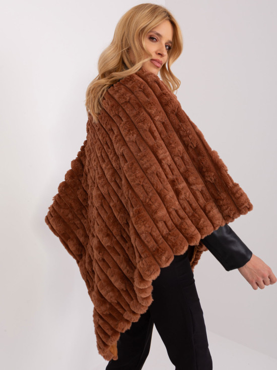 Poncho bej elegant cu căptușeală