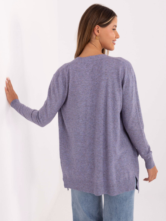Cardigan lila deschis cu buzunare