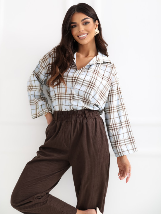 Cămașă albastru deschis cu carouri